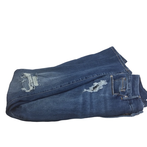 Good American Good Waist Distressed High Rise Jeans with Snake Pockets Size 8/29 - Picture 10 of 11